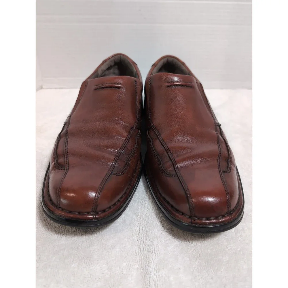 CLARKS BROWN LEATHER LOAFERS/DRESS SHOES SLIP ON MEN'S SIZE 9.5M #72554 GUC